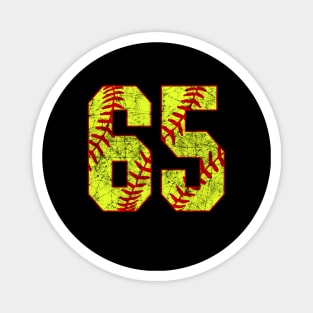 Fastpitch Softball Number 65 #65 Softball Shirt Jersey Uniform Favorite Player Biggest Fan Magnet